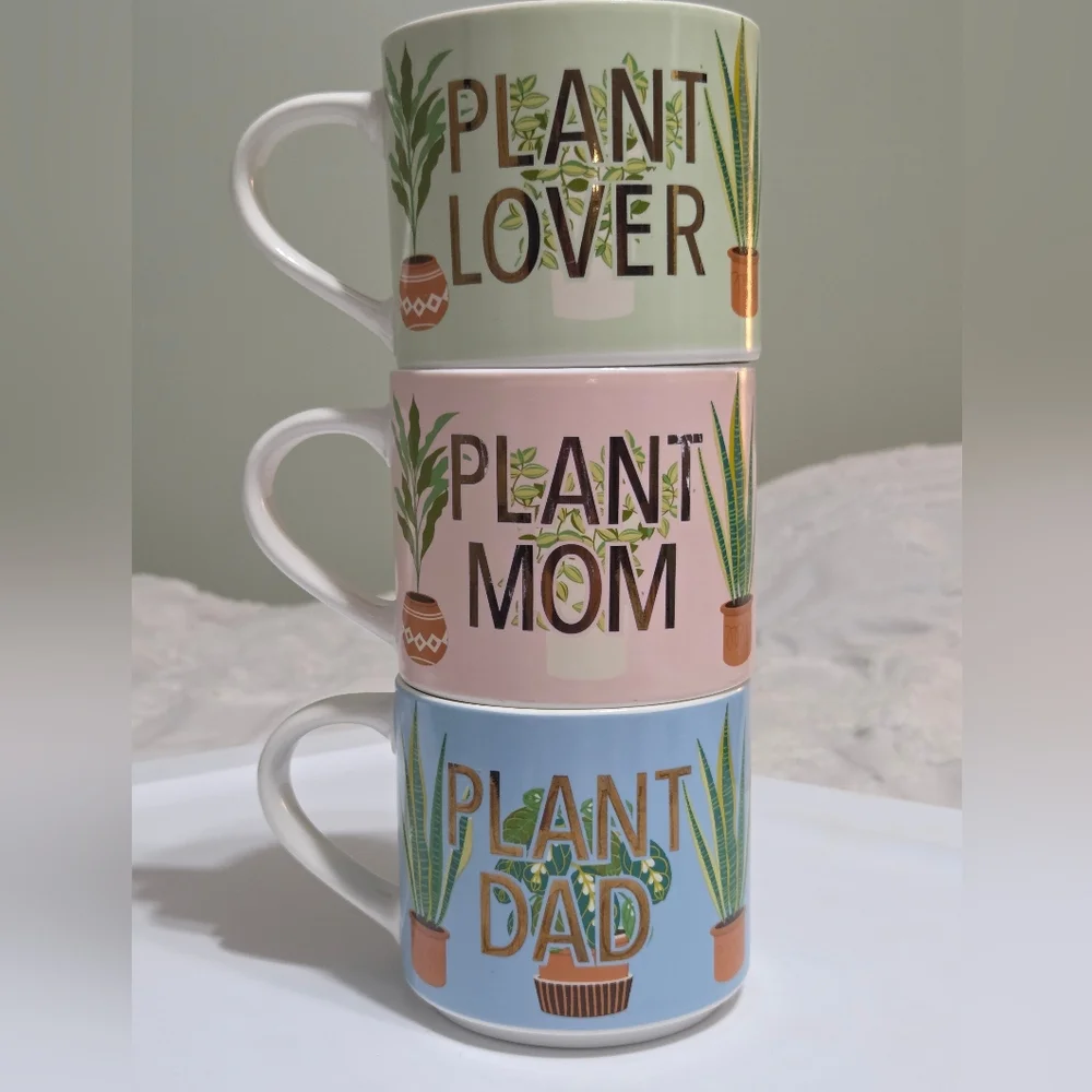 🌿 Coco+Lola Plant Lover+ Mom+ Dads Pastel Lover Mugs Set of 3 🌸 Spring Garden - Picture 2 of 10